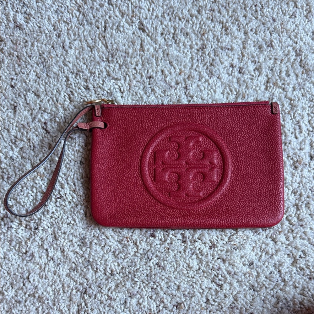 Tory Burch Cherry Leather Pouch